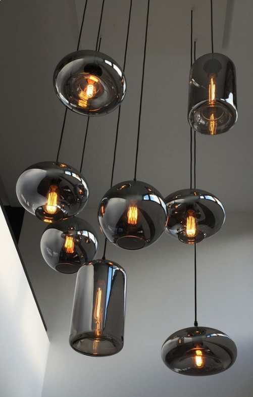 Spiral Glass Chandelier for Two-Story Entryway Multi-Light Dimmable Fixture for Stairwell Foyer Living Room High Ceiling | Thomler