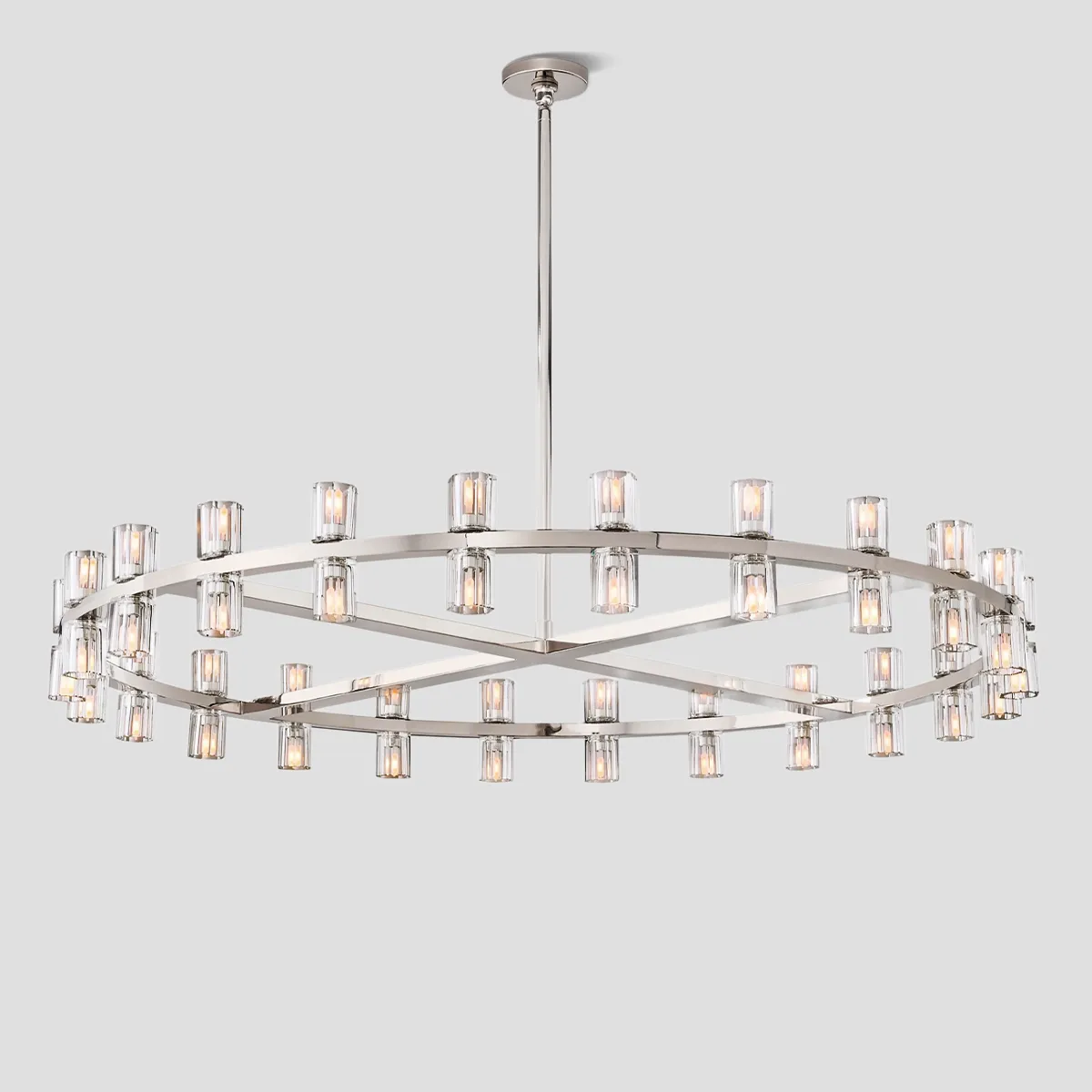 60-Inch Round Crystal Chandelier 72-Light Brass Fixture for Dining Room Living Room Hotel | Thomler