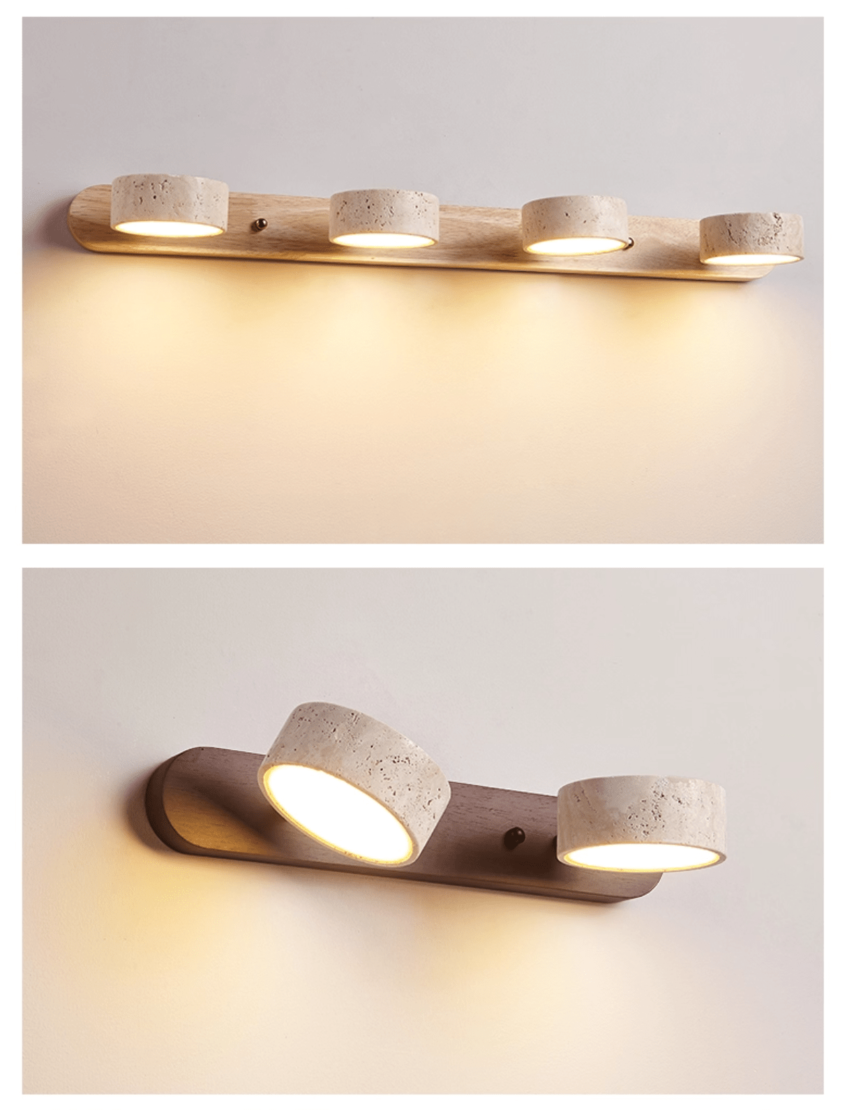 Travertine Duo Wall Light 12.6 in Yellow Stone 2-Lights Bedroom Hallway Living Room Decorative Lighting | Thomler