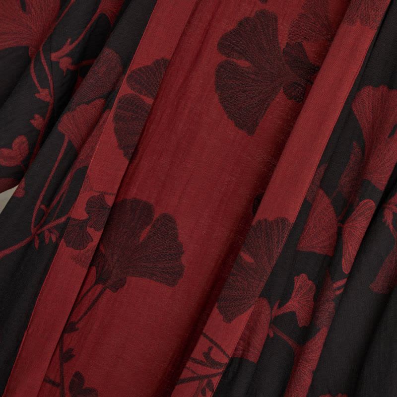 Women's Japanese-Style Cotton Gauze Robe with Oversized Botanical Print | Lightweight Kimono Wrap for Loungewear & Sleepwear | Thomler