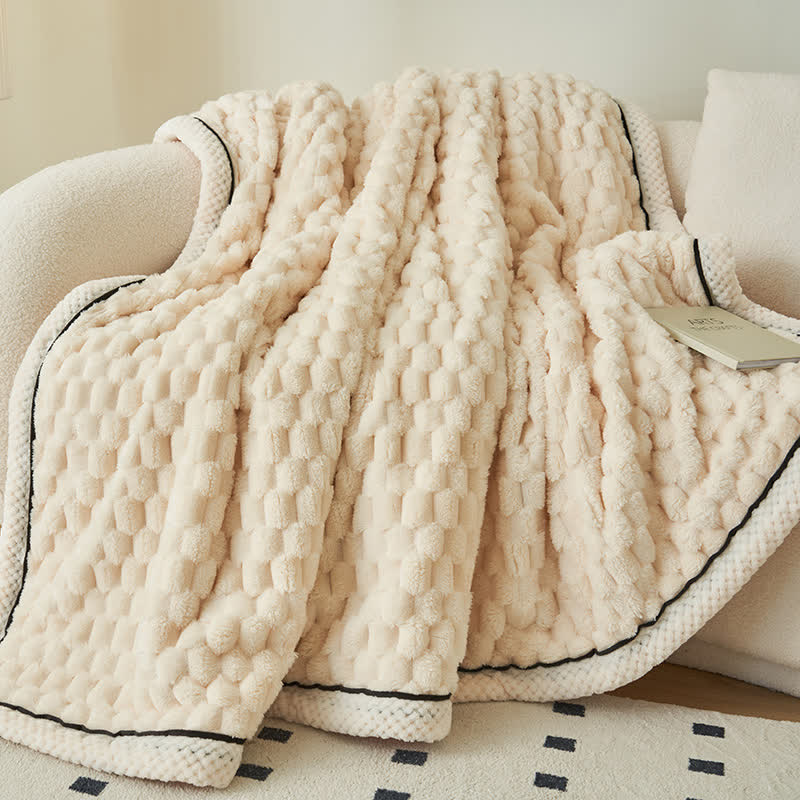 Reversible Plush Throw Blanket - Ultra Soft Coral Fleece - Queen & Full Size - Lightweight Polyester - Cozy Cover for Couch Sofa Bed | Thomler