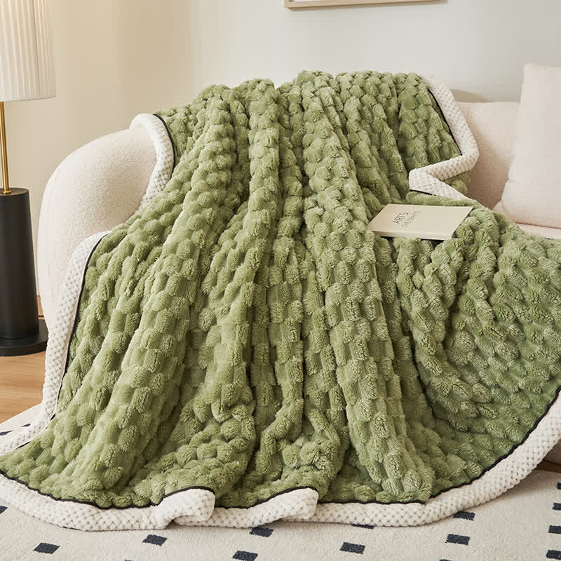 Reversible Plush Throw Blanket - Ultra Soft Coral Fleece - Queen & Full Size - Lightweight Polyester - Cozy Cover for Couch Sofa Bed | Thomler