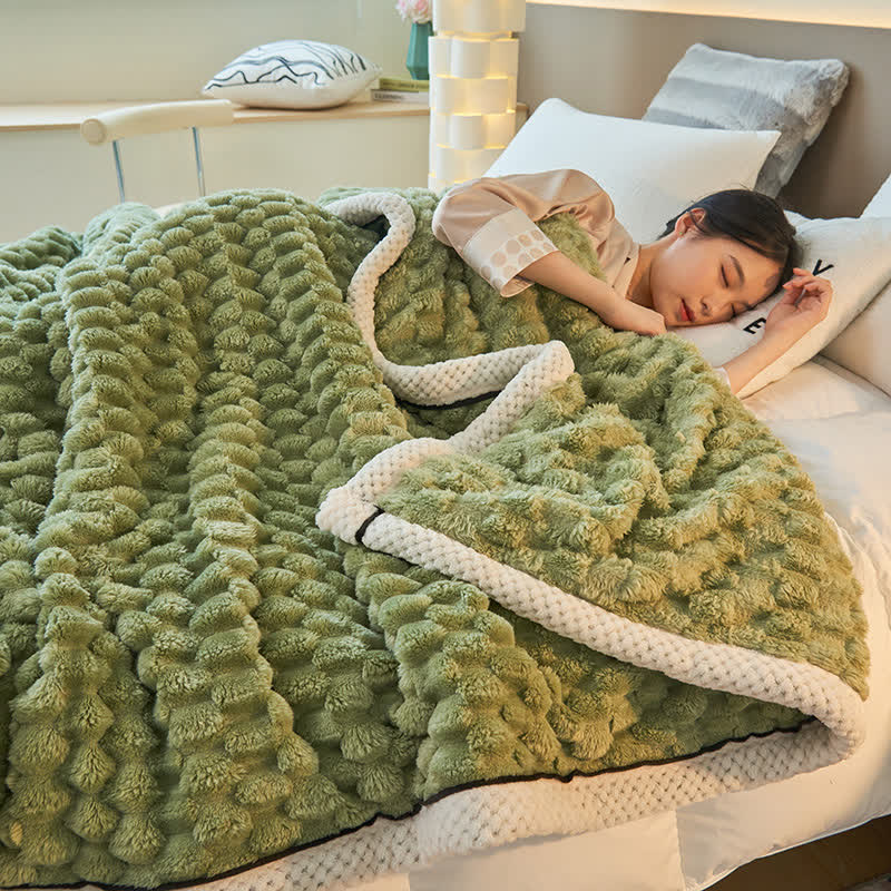 Reversible Plush Throw Blanket - Ultra Soft Coral Fleece - Queen & Full Size - Lightweight Polyester - Cozy Cover for Couch Sofa Bed | Thomler