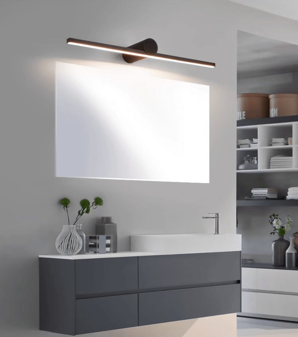 Rechargeable LED Vanity Light Bar with Remote Control – Battery Powered Wall Mount Fixture for Bathroom Mirror, Dressing Room & Hallway | Thomler