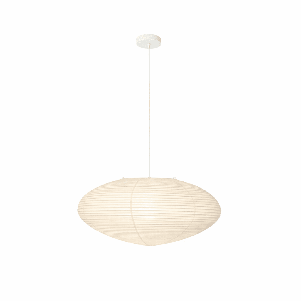 Akari Handcrafted Mulberry Paper Pendant Light 17.7 in Ceiling Indoor Warm Glow LED Edison Bulb | Thomler