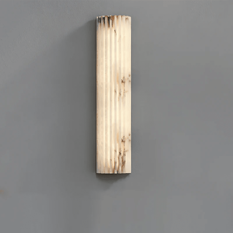 Alabaster Wall Light 11.8 in Integrated LED Indoor Ribbed Sconce Bedroom Hallway Ambient Lighting Fixture | Thomler