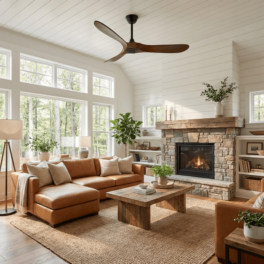 Breeze 42 in 52 in Ceiling Fan DC Motor Wooden Blades Indoor Living Room Bedroom Air Circulation | Thomler