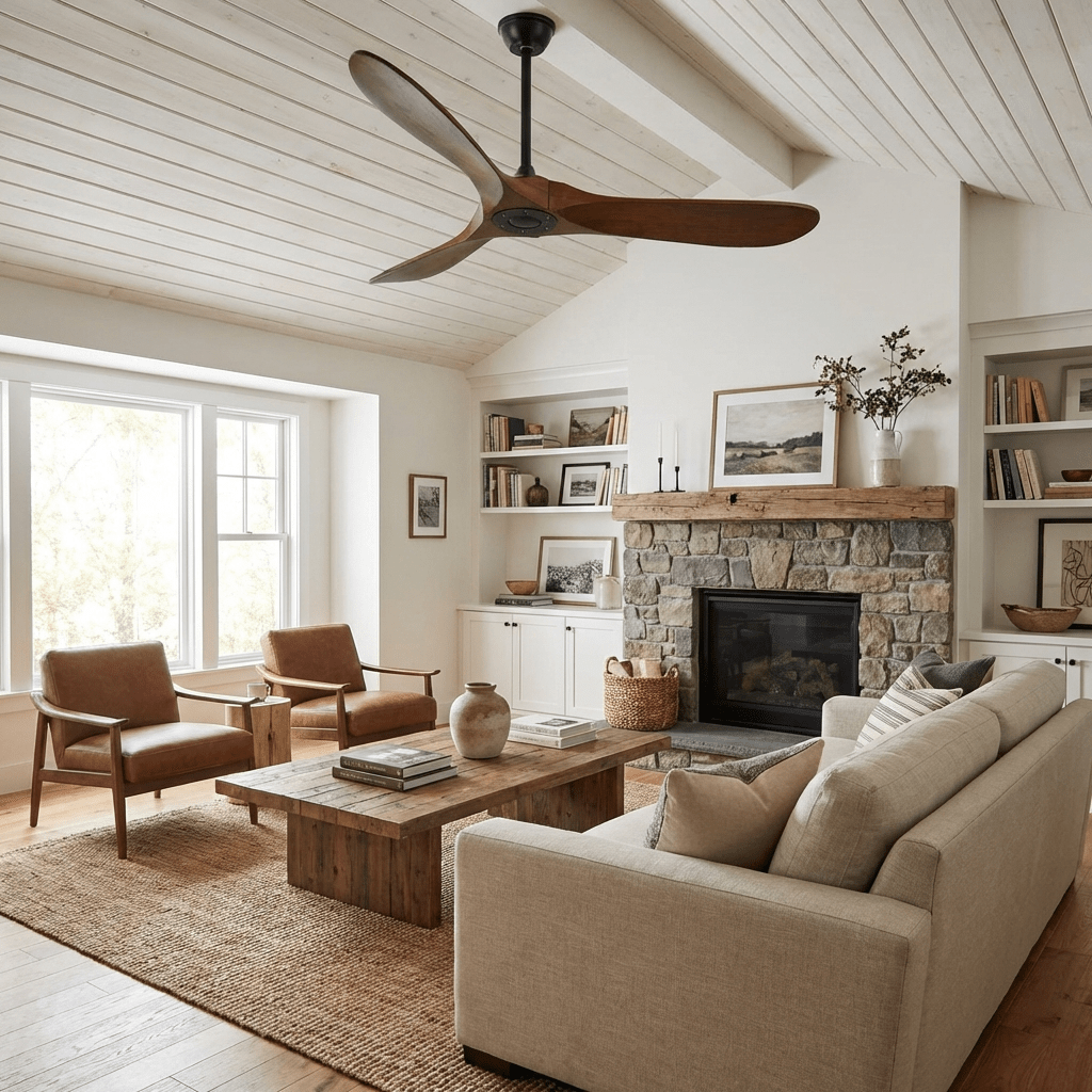 Breeze 42 in 52 in Ceiling Fan DC Motor Wooden Blades Indoor Living Room Bedroom Air Circulation | Thomler