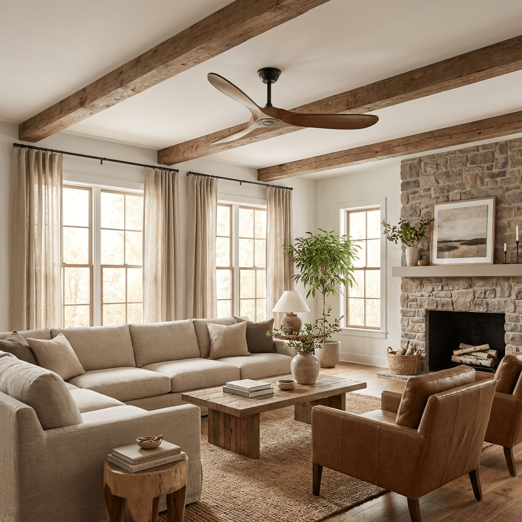 Breeze 42 in 52 in Ceiling Fan DC Motor Wooden Blades Indoor Living Room Bedroom Air Circulation | Thomler