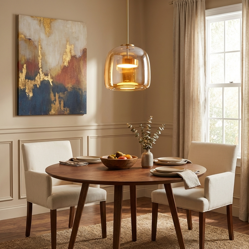 Smoked Glass Pendant Light 10.2 in LED Kitchen Island Dining Ceiling Fixture Modern Adjustable Hanging Lamp | Thomler