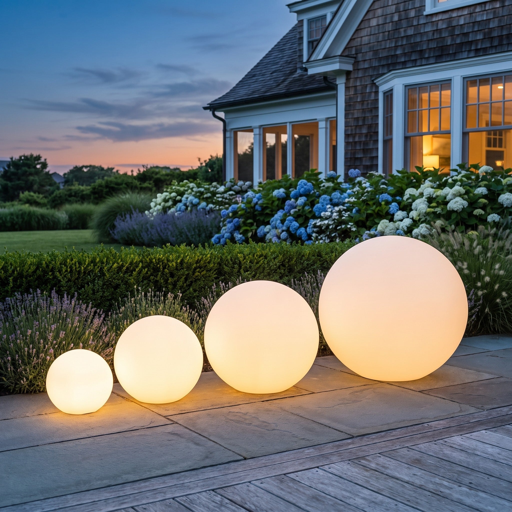 Portable LED Orb Lamp with Remote Control 4-Color Modes 10-20 in Rechargeable Cordless Sphere Light for Living Room Bedroom Bedside Nightsta | Thomler