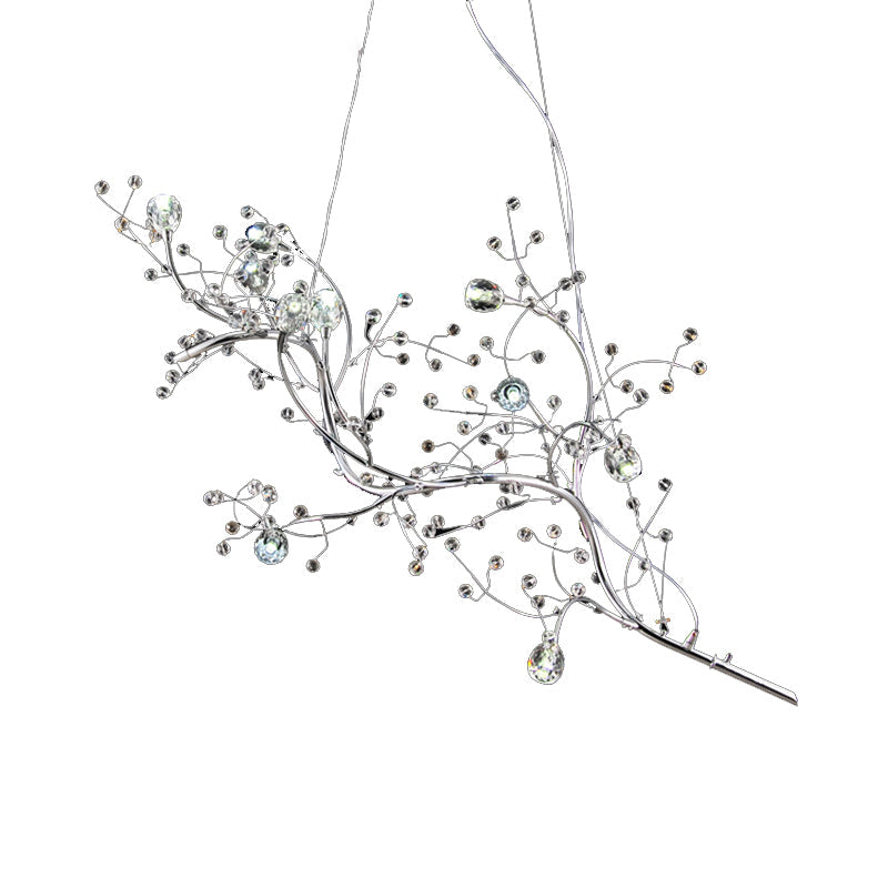 Modern Crystal Bead Chandelier 10-Light Metal Branch Ceiling Fixture for Dining Room & Living Room | Thomler