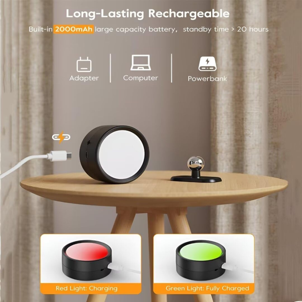 Rechargeable LED Wall Sconce – Magnetic Cylindrical Fixture with Remote Control for Bedroom & Living Room | Thomler