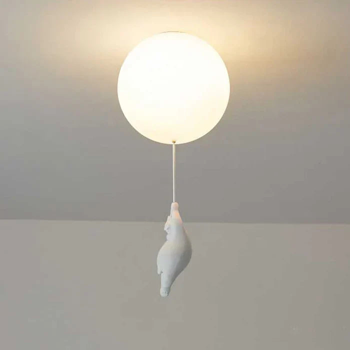 Kids Bear Balloon Ceiling Light Fixture - Whimsical Pendant Lamp for Nursery Bedroom Playroom | Thomler