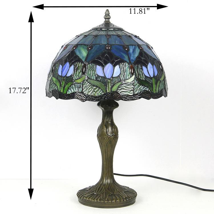 Tiffany Tafellamp Buntglas Klassiek 45cm E26 Glas Metaal Woonkamer | Sansoti