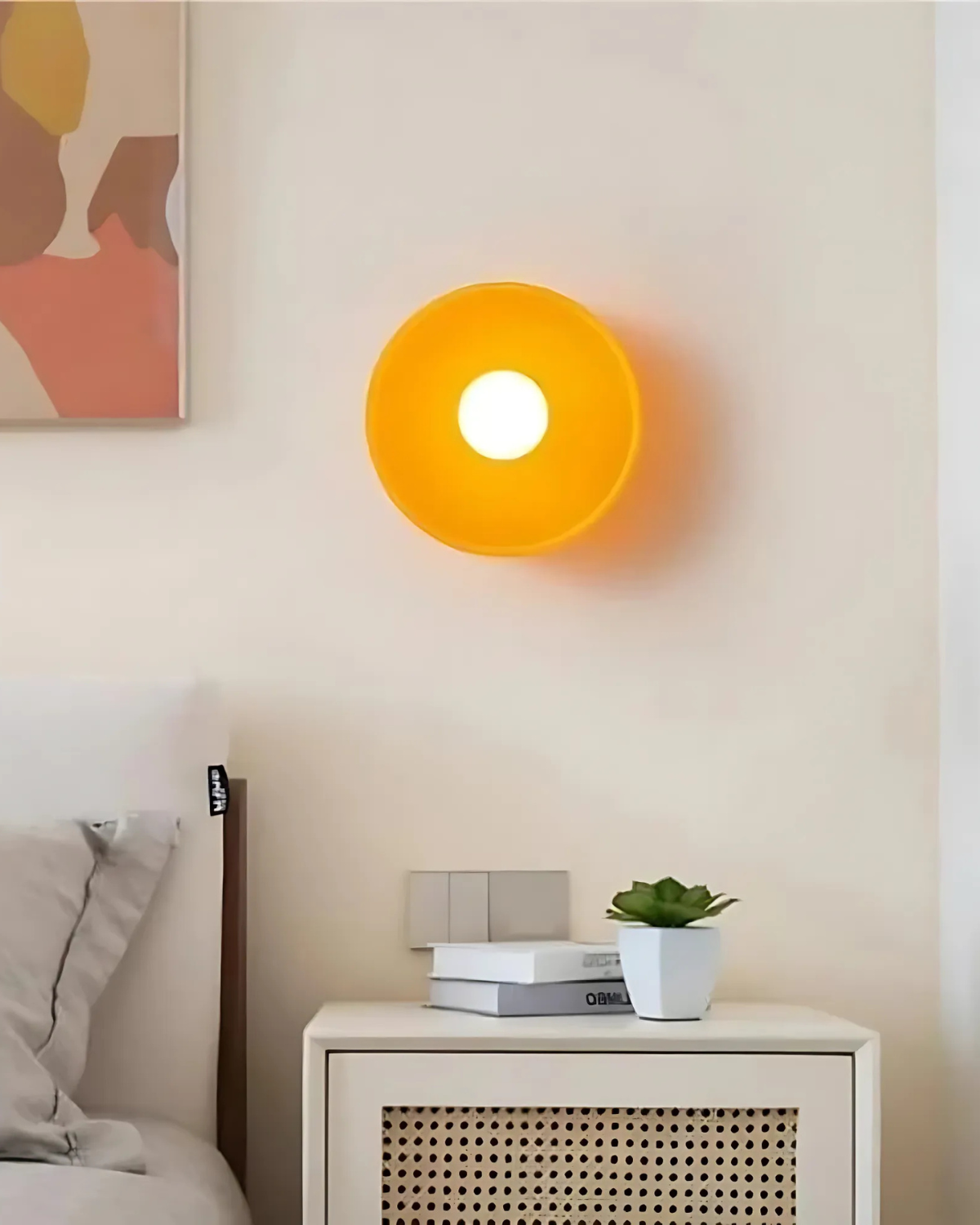 Moderne ronde plafondlamp van glas en ijzer – minimalistische designlamp voor woonkamer en slaapkamer met warme lichtkleur | Sansoti