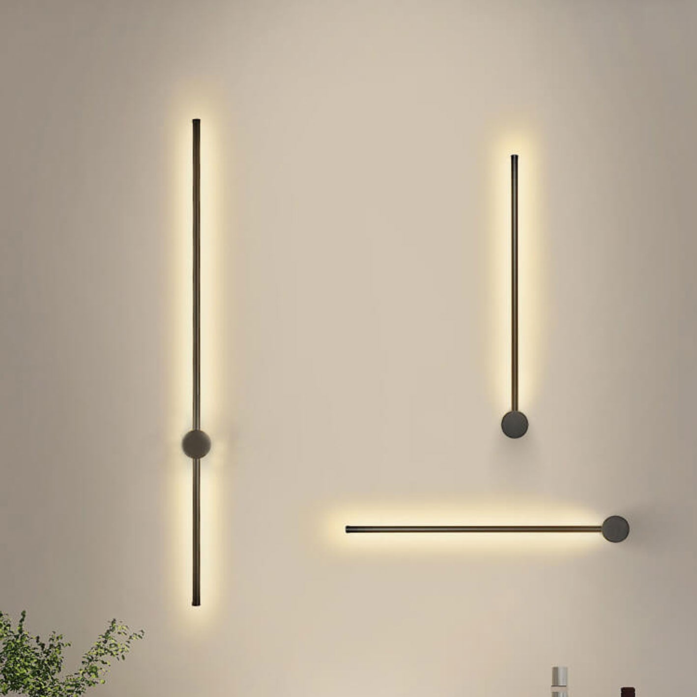 Wall Lamp Aluminum 23.6 in Modern Black Living Room Bedroom Study LED Hardwired Lighting | Thomler