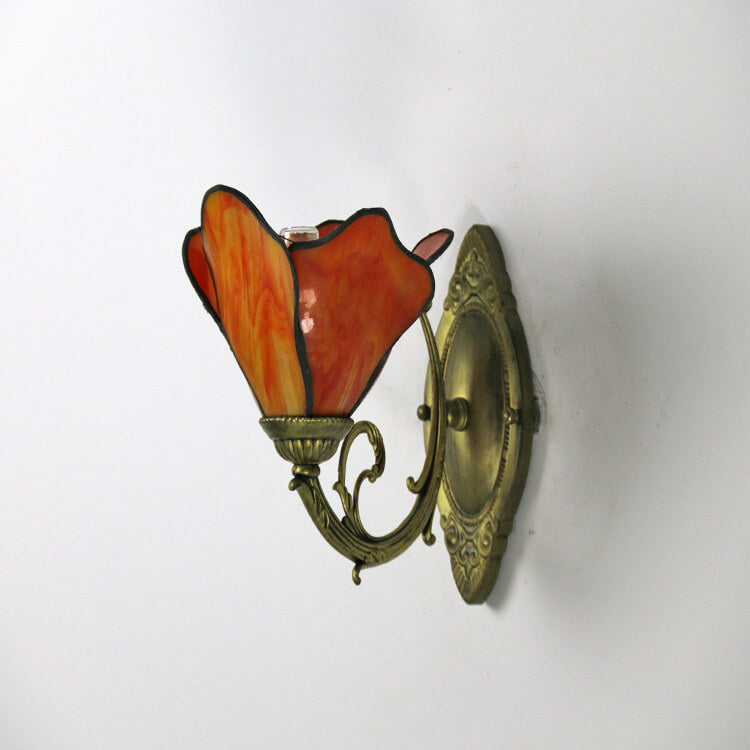 Wall Lamp Iron Resin 9.8 in x 7.9 in Glass Shade Blue Red Pink Clear Bronze Bedside Living Room Bedroom Study LED Incandescent Fluorescent Fixture | Thomler