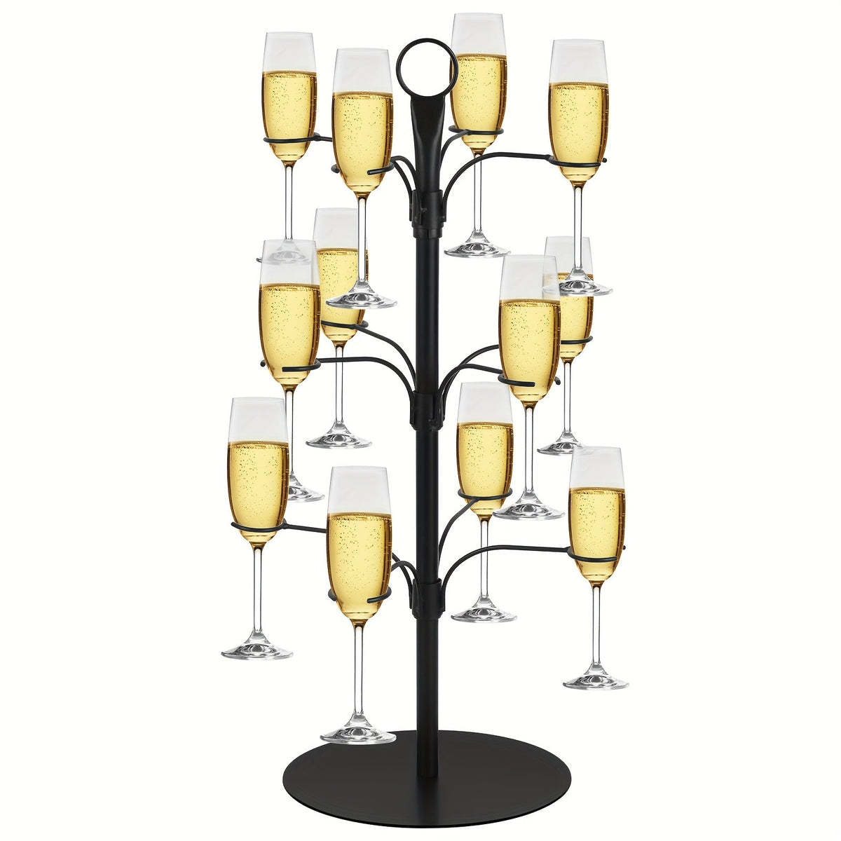 3-Tier Metal Stemware Display Stand – Holds 12 Glasses for Parties & Celebrations | Thomler