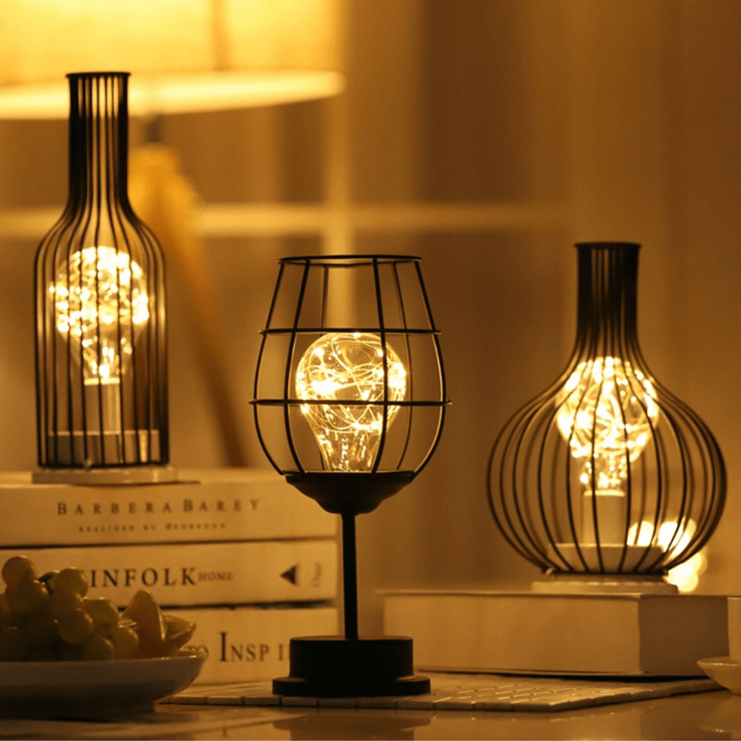 Table Lamp Steel Wireless LED Ambient Lighting Dining Table Bedside Lamp Modern Decorative Light | Thomler