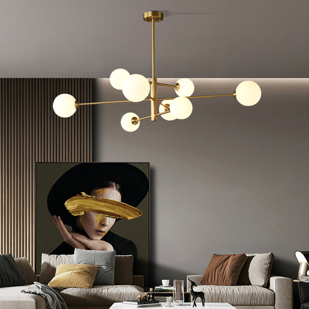 Bubble Glass Pendant Light with Metal Frame for Living Room & Bedroom – Modern Multi-Globe Chandelier for Dining Room & Entryway | Thomler