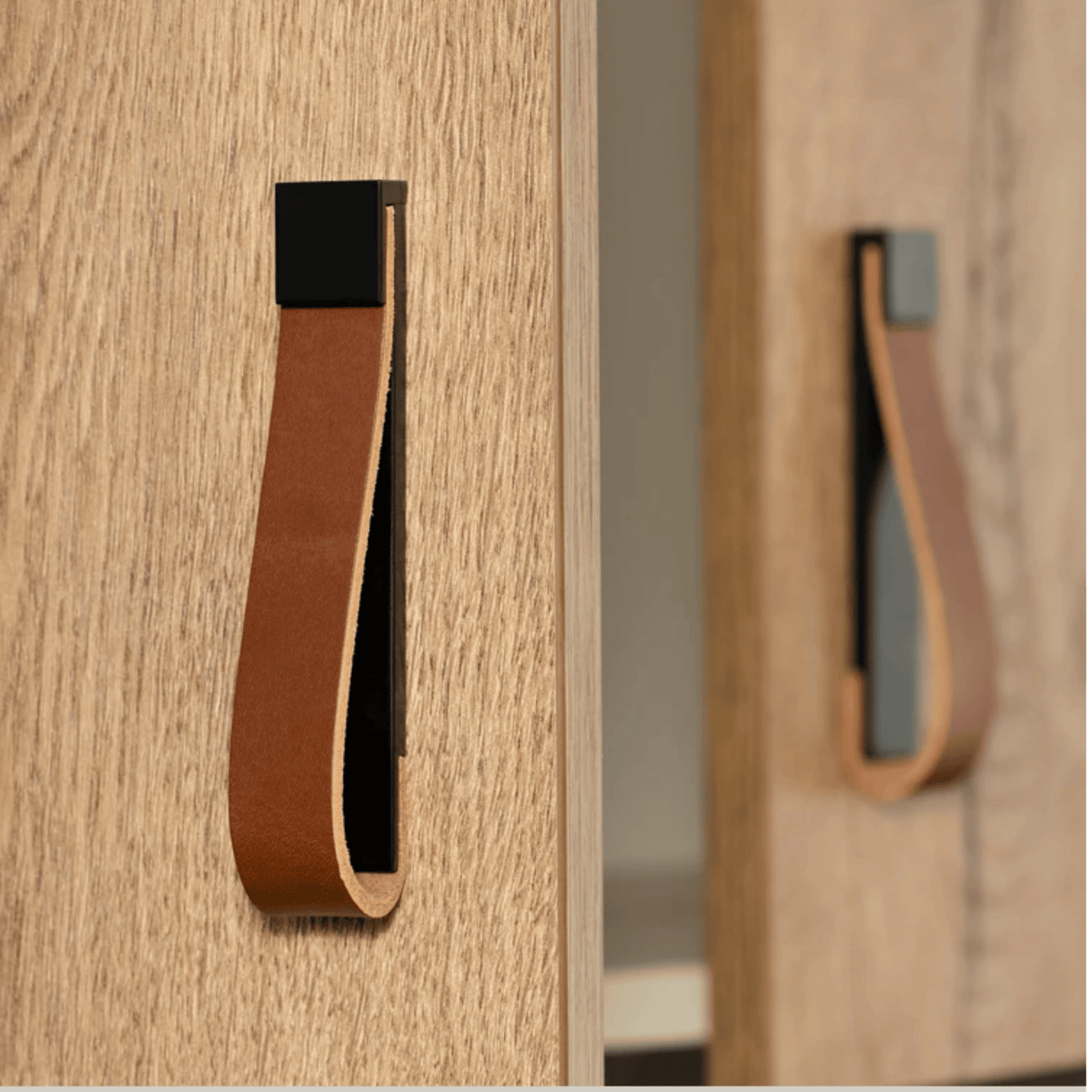 Zinc Alloy Cabinet Pulls with Genuine Cowhide Leather Accent – Modern Hardware for Kitchen Cabinets, Dresser Drawers & Furniture | Thomler