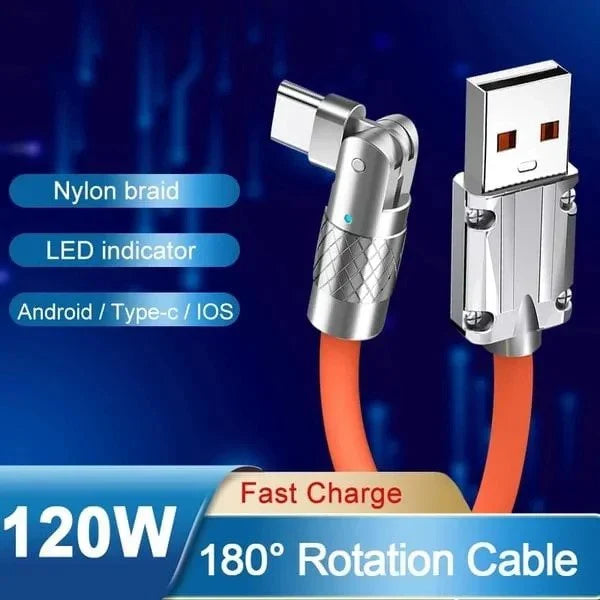 Swivel Head Charging Cord with Fast Data Sync – 47 in Cable for Gaming & Phone Use | Thomler