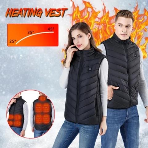 Electric Heated Vest with USB Warming Zones for Men & Women Winter Body Heat Therapy Jacket Soft Shell Thermal Waistcoat with Temperature | Thomler