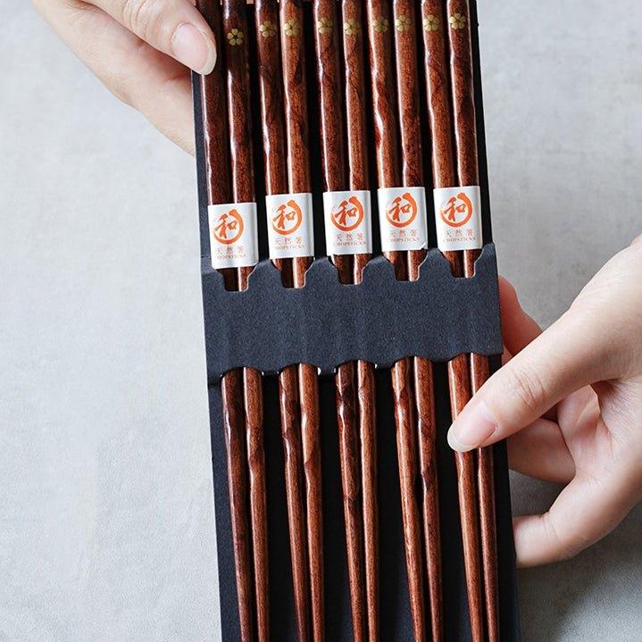 Houten Eetstokjes Set 5 Paar Sakura Design Japans | Sansoti