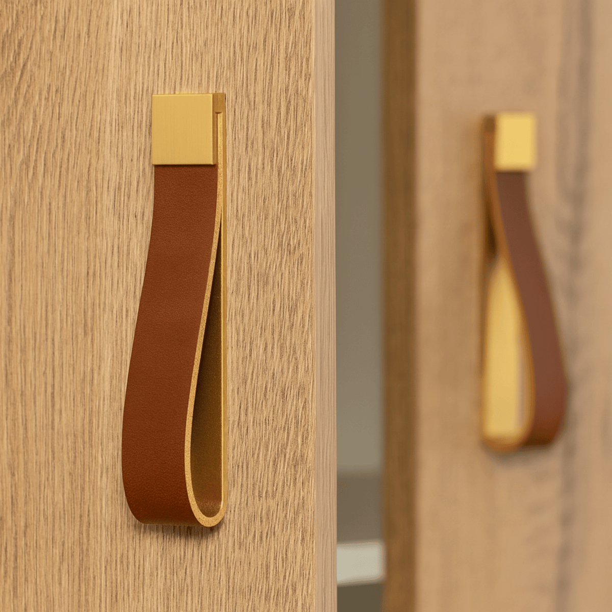 Zinc Alloy Cabinet Pulls with Genuine Cowhide Leather Accent – Modern Hardware for Kitchen Cabinets, Dresser Drawers & Furniture | Thomler