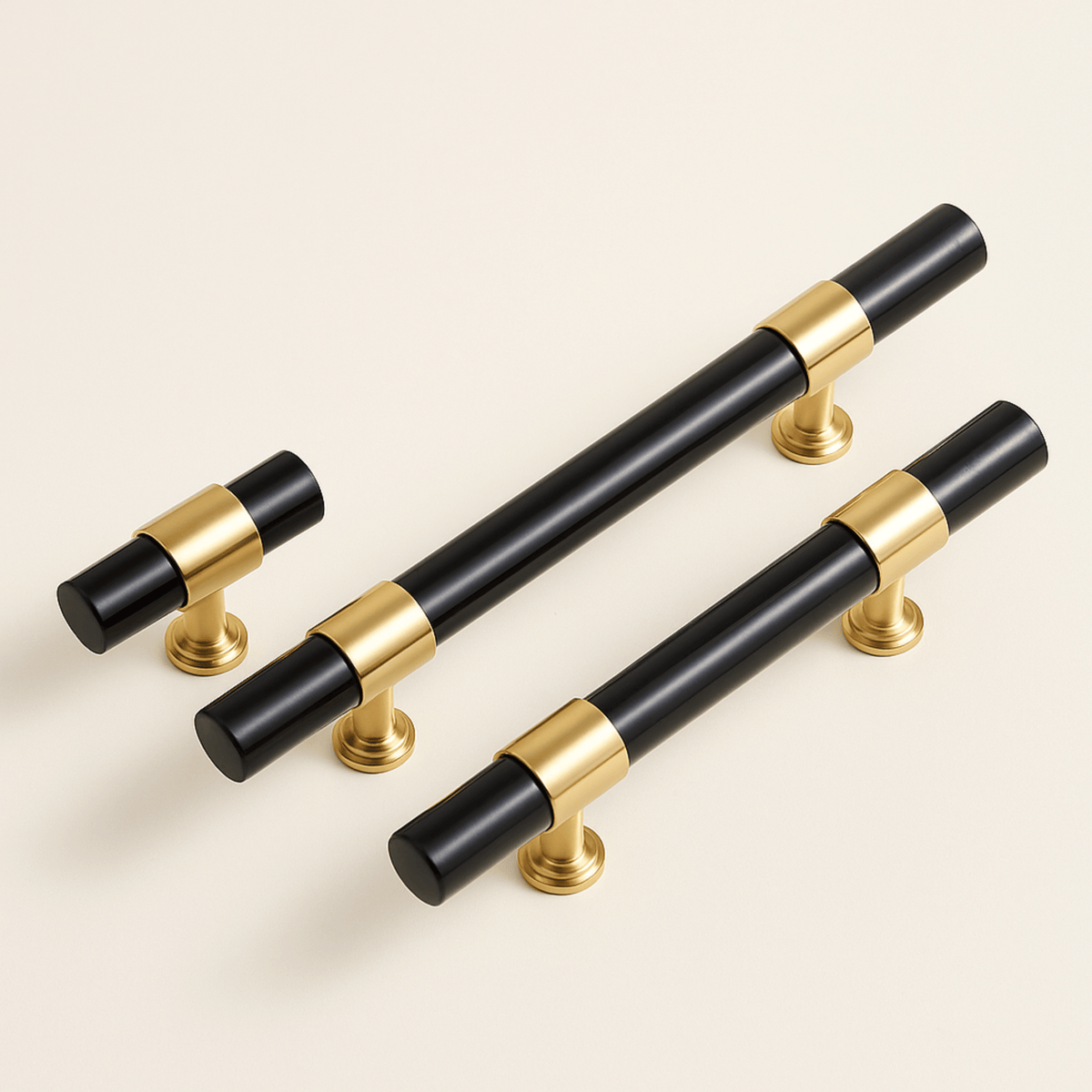 Genuine Stone & Brass Cabinet Pull – T-Bar Style for Kitchen, Closet, Dresser Drawer Hardware | Thomler