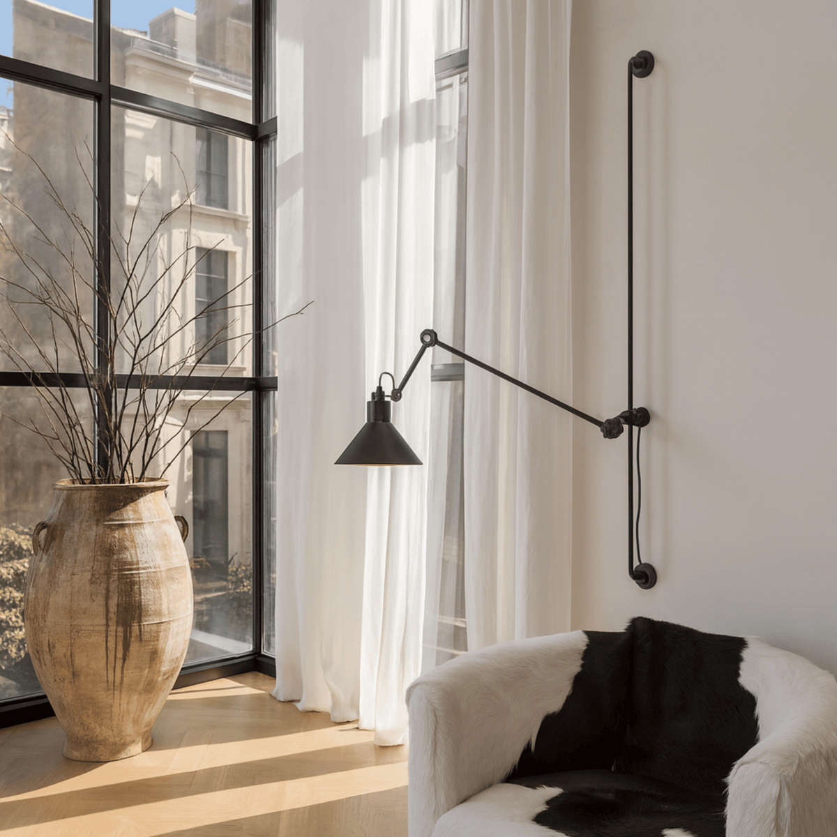 Articulating Metal Reading Sconce with Touch Control – Extended Reach Wall Lamp for Bedroom & Office | Thomler