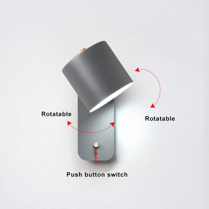 Adjustable Metal Wall Sconce with Rotating Head – Modern Cylinder Light for Bedroom, Hallway & Living Room – E26 Hardwired – 10 in H x 5 | Thomler