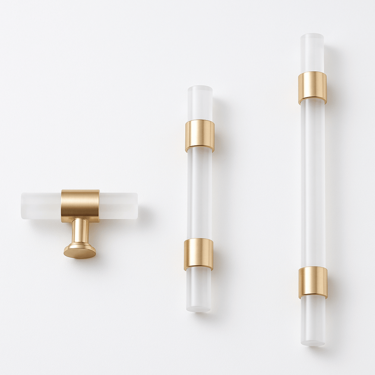 Genuine Stone & Brass Cabinet Pull – T-Bar Style for Kitchen, Closet, Dresser Drawer Hardware | Thomler