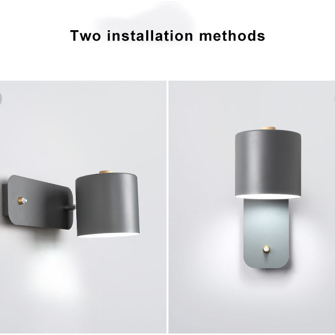 Adjustable Metal Wall Sconce with Rotating Head – Modern Cylinder Light for Bedroom, Hallway & Living Room – E26 Hardwired – 10 in H x 5 | Thomler