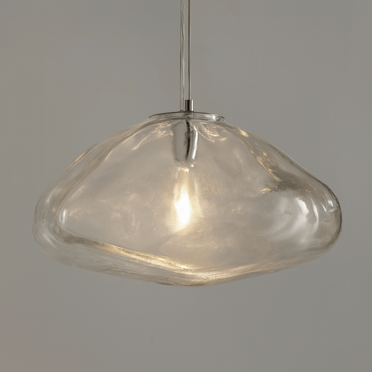 Handblown Sculptural Pendant in Warm Glass Finish for Dining Room Kitchen Island Loft Apartment | Thomler