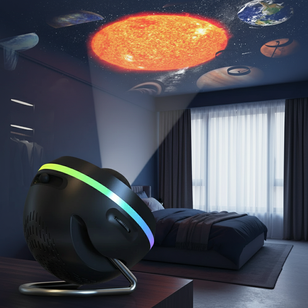 Galaxy Night Light Sphere with Swappable Scene Discs for Bedroom & Nursery | Thomler