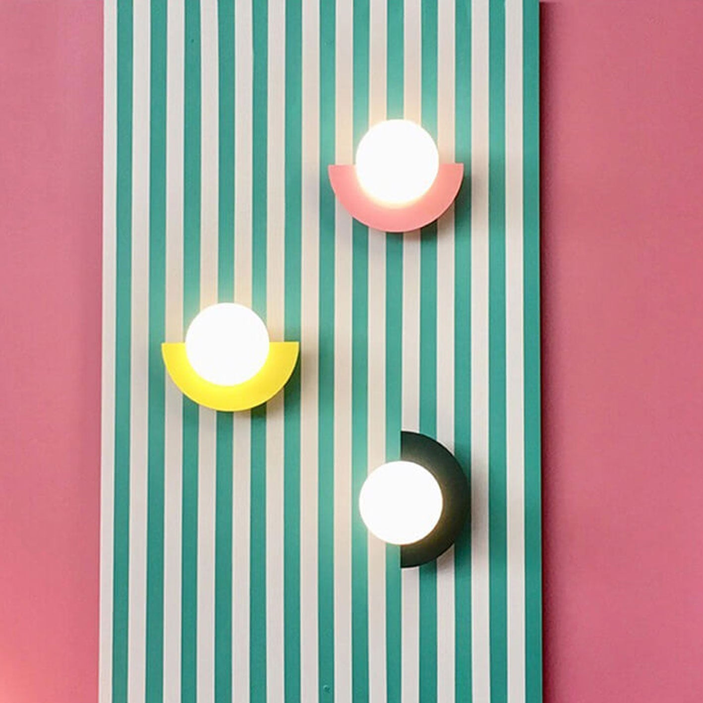 Half-Moon Glass Wall Sconce with Colorful PVC Globe for Living Room & Bedroom | Modern Indoor Accent Lighting Fixture | Thomler