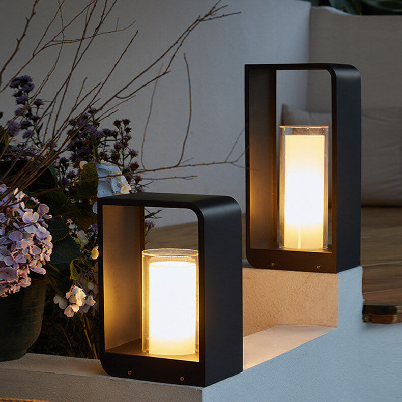 Outdoor Column Path Light – LED Weatherproof Garden Lamp with Rectangular Frame for Patio, Walkway & Landscaping | Thomler