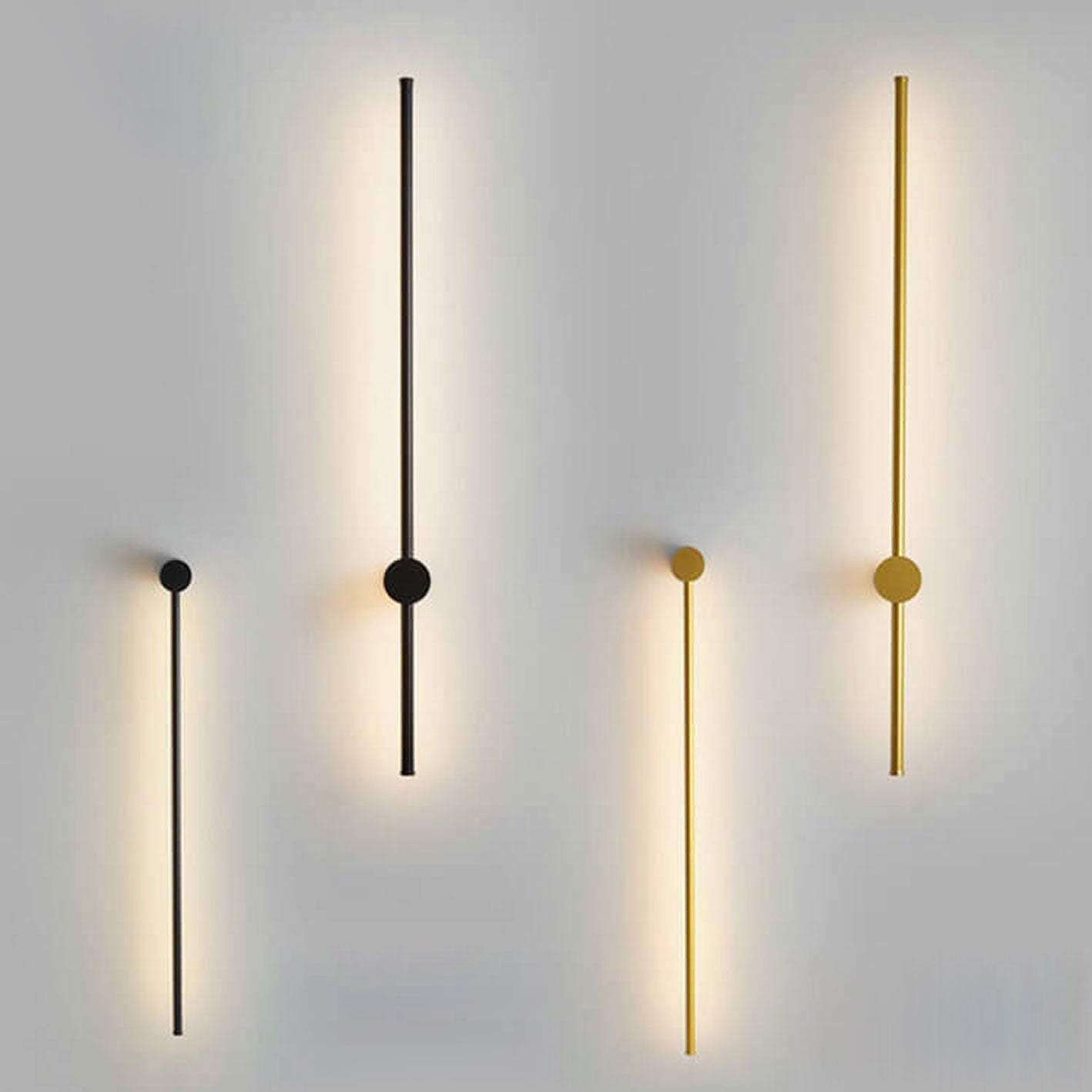 Wall Lamp Aluminium LED 80.0 cm Black Bedroom Hallway Minimalist Linear Mood Lighting Fixture | Thomler