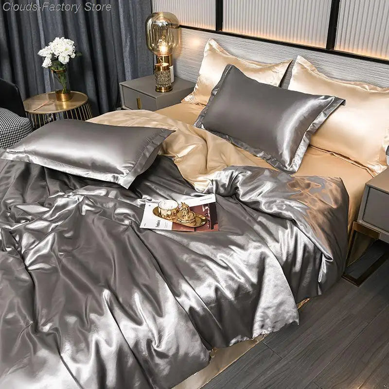 Satin Duvet Cover Set with Pillowcases Smooth Silky Bedding Full Queen King for Bedroom Decor Soft Luxury Comforter Cover Machine Washable | Thomler