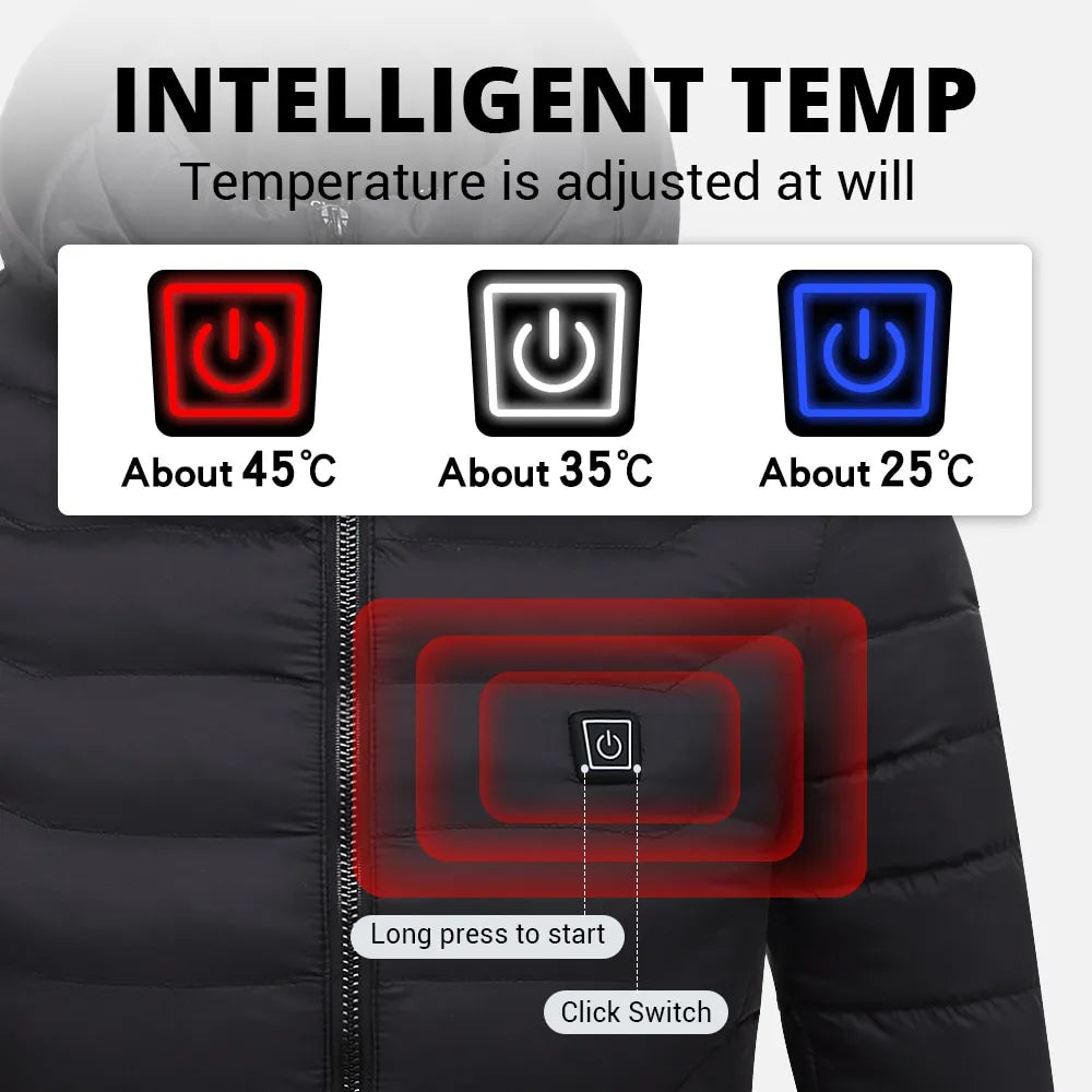 Heated Winter Coat with 3-Level Temperature Control for Men & Women | Thomler