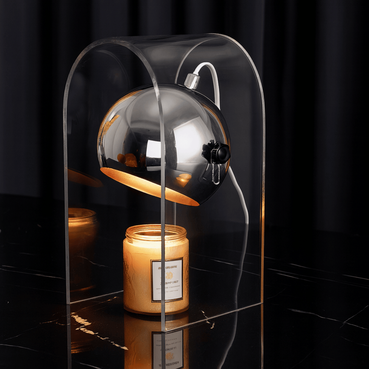 Flameless Wax Warmer Table Lamp with Frosted Shade – Safe Scented Candle Heater for Home Fragrance & Mood Lighting | Thomler