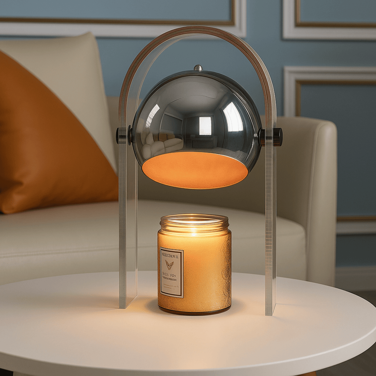 Flameless Wax Warmer Table Lamp with Frosted Shade – Safe Scented Candle Heater for Home Fragrance & Mood Lighting | Thomler