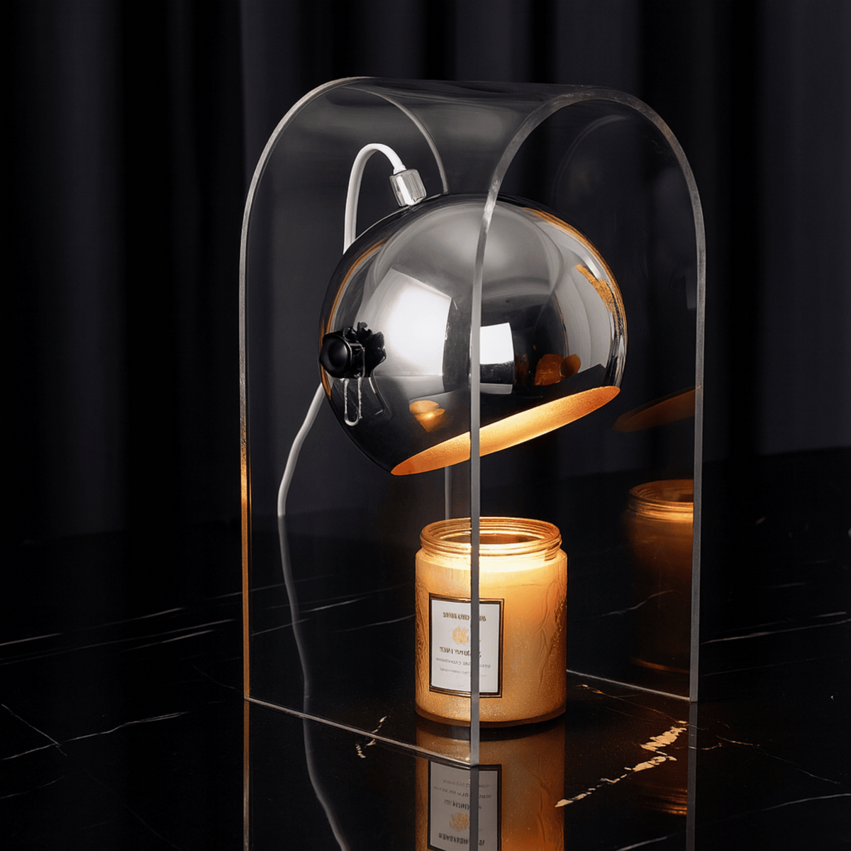 Flameless Wax Warmer Table Lamp with Frosted Shade – Safe Scented Candle Heater for Home Fragrance & Mood Lighting | Thomler