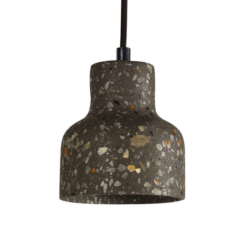 Terrazzo Cement Pendant Light with Adjustable Cord, Single Bulb Fixture for Kitchen Island, Entryway & Dining Room, Modern Industrial | Thomler