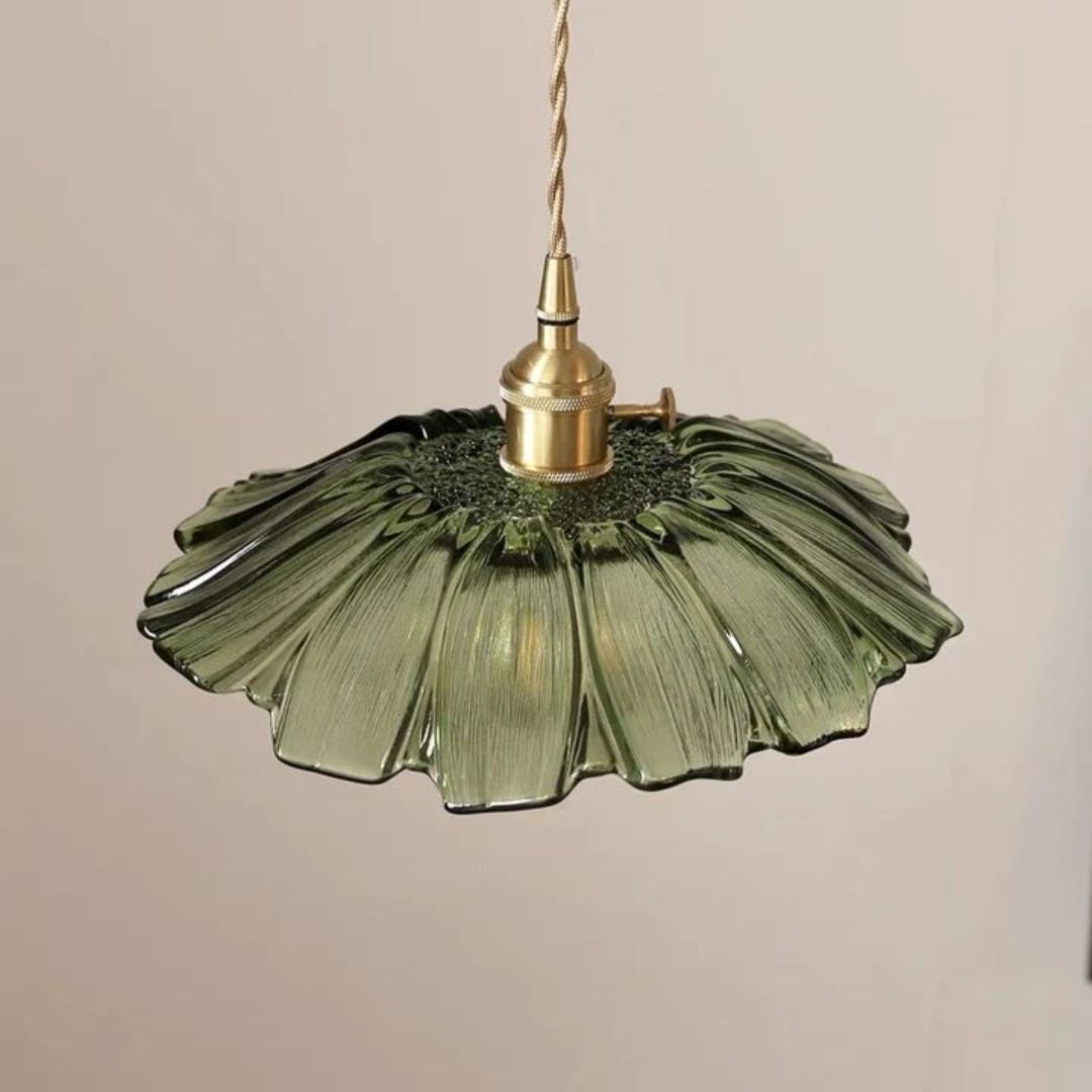 Pendant Light Ribbed Glass 28.0 cm Deep Red Dining Room Kitchen Island Hanging Ceiling Lamp Vintage E27 Adjustable Cord | Thomler