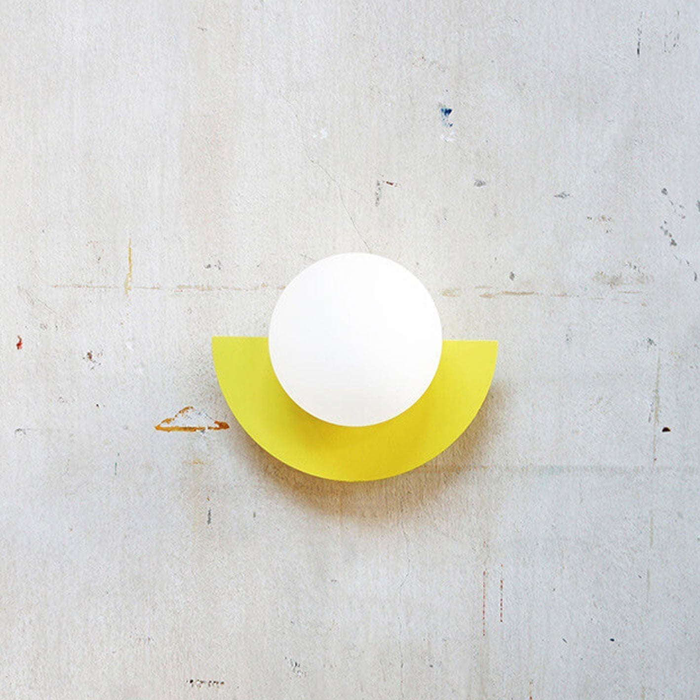 Half-Moon Glass Wall Sconce with Colorful PVC Globe for Living Room & Bedroom | Modern Indoor Accent Lighting Fixture | Thomler