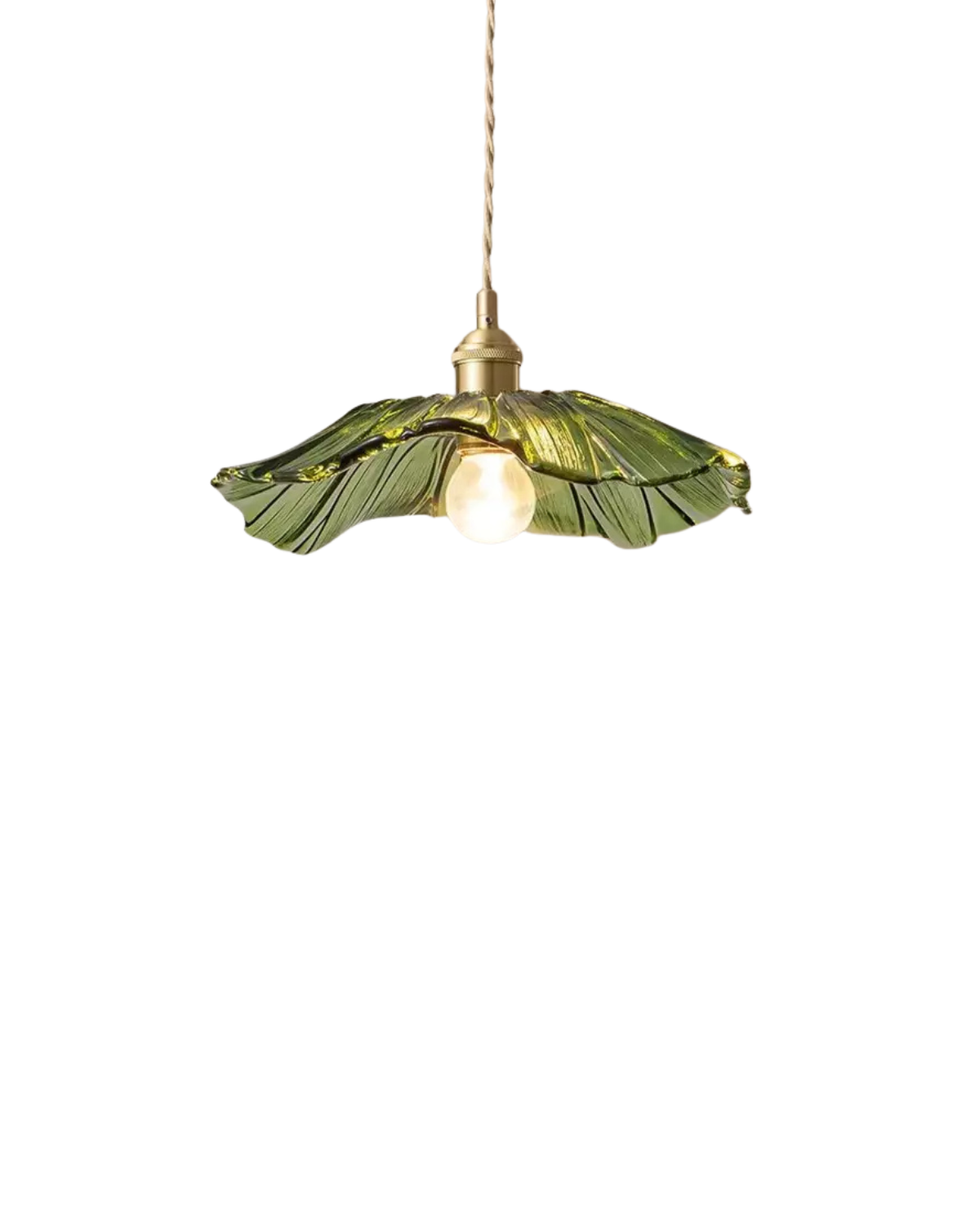 Sculpturale glazen hanglamp met messing fitting en warm licht – artistieke design plafondlamp voor eetkamer en woonkamer | Sansoti