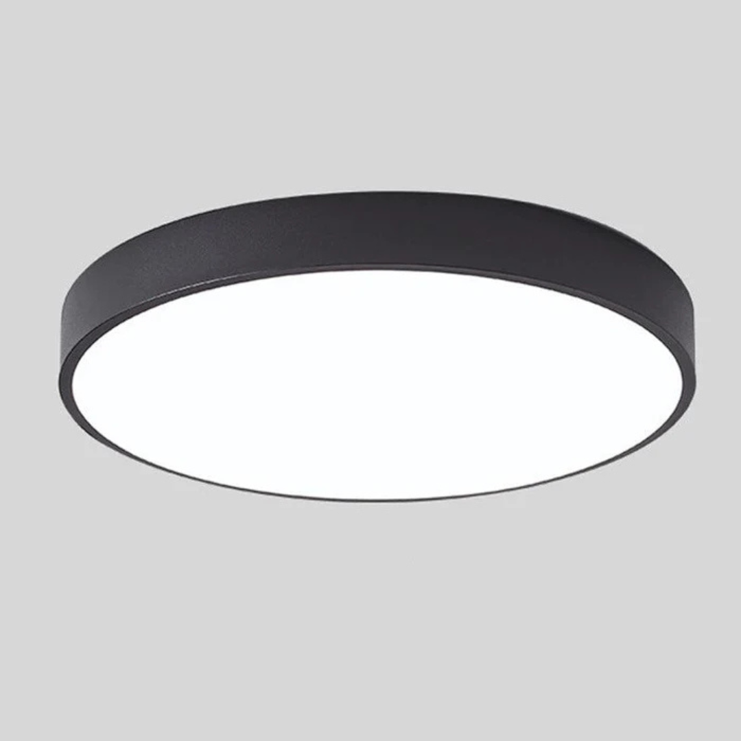 Round Wood Ceiling Light Fixture | Modern Scandinavian LED Flush Mount for Bedroom Living Room Kitchen | Thomler